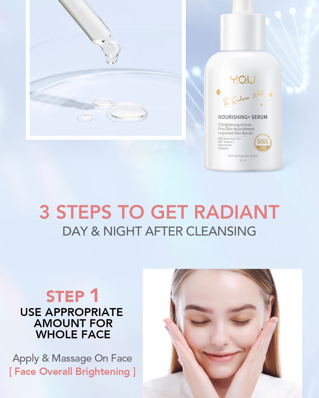 YOU The Radiance White Nourishing+ Serum Niacinamide Vitamin C ...