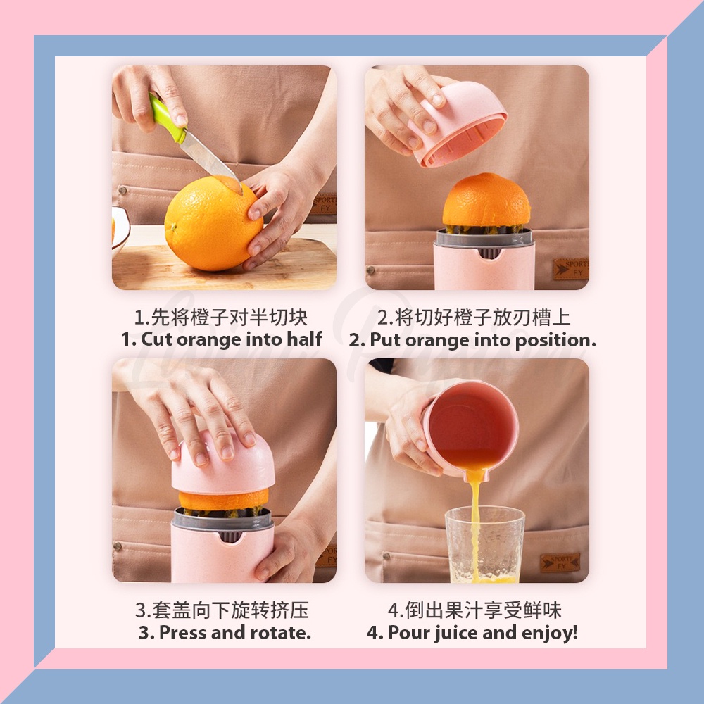 Portable Mini Fruit Juice Squeezer Extractor Manual Fruit Juicer Orange ...