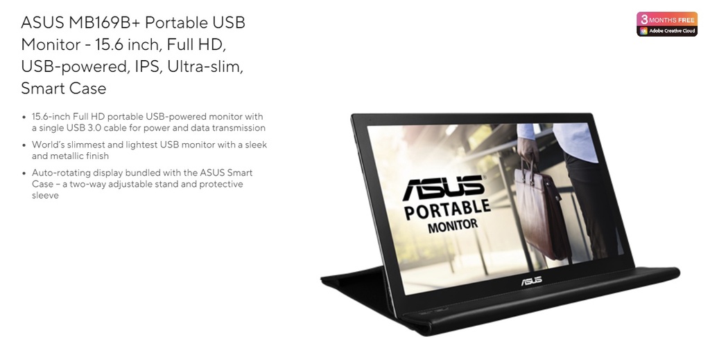 モバイルディスプレイ モニター ASUS MB169B+ ASUS MB169B+ モバイル