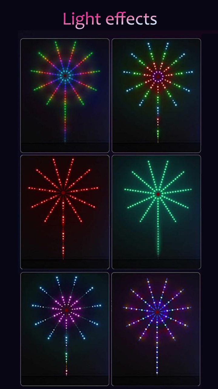 Fireworks LED Light Strip Christmas RGB Festoon Fairy Light Music ...
