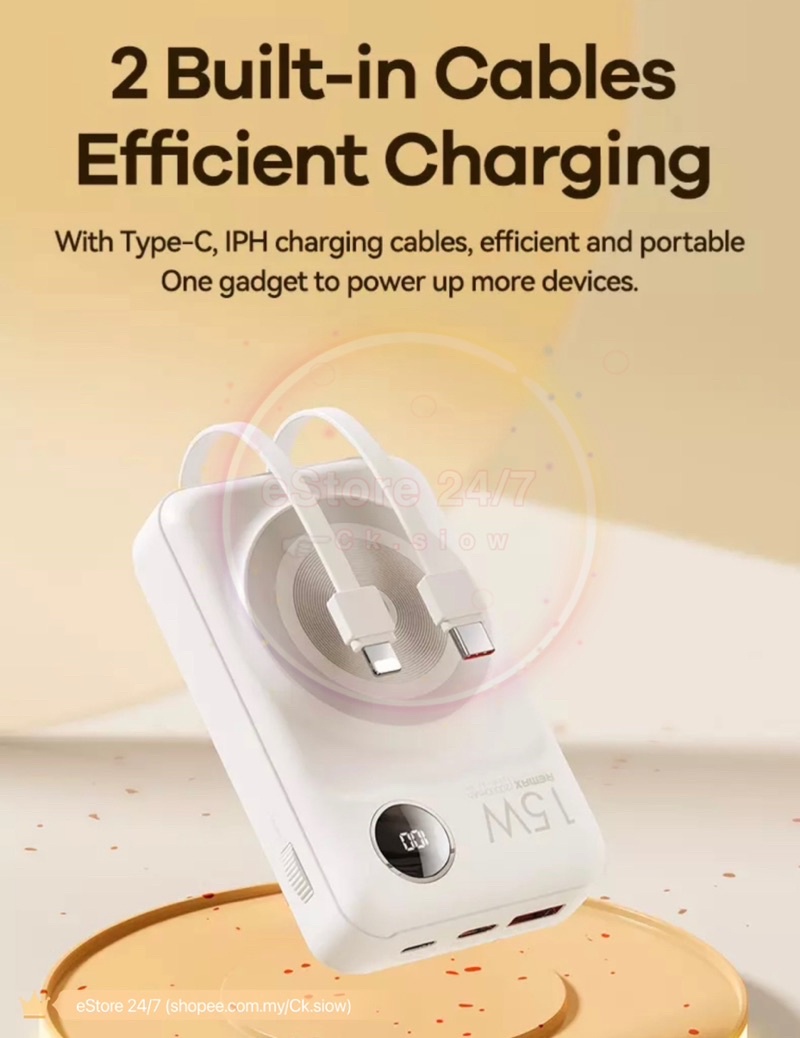 Remax RPP 519 527 20000mAh PD QC 20W 22.5W Cable Magnetic Wireless ...