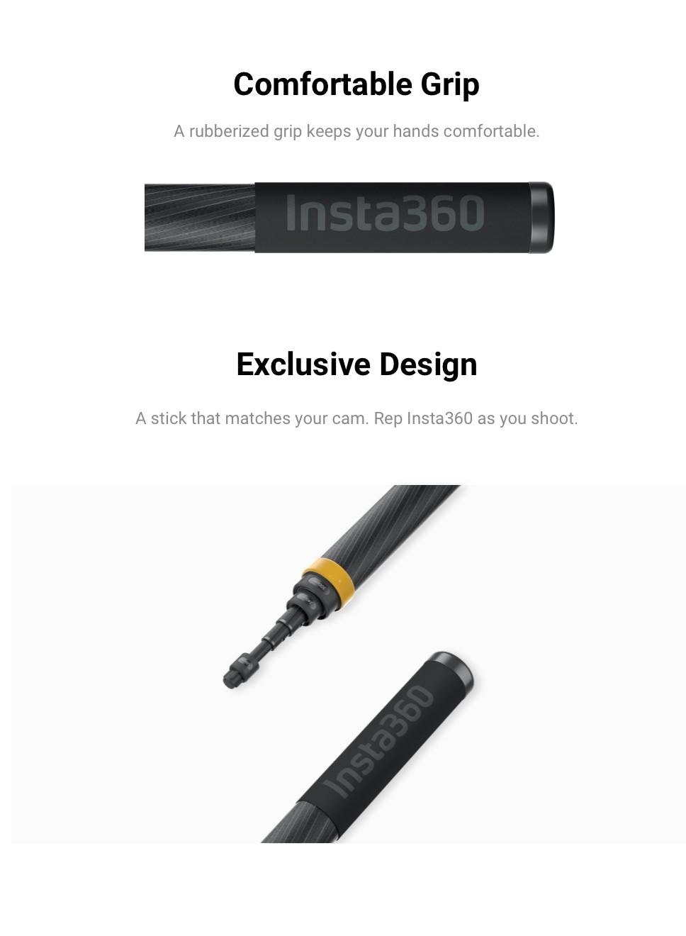 STOCK]Original Insta360 3M/3 Meter Extended Edition Selfie Stick Carbon Fiber For INSTA360 X4 Air X5 X4 X3 Go 3s Go 3 One Rs One X2 I.1241071980 - View #4