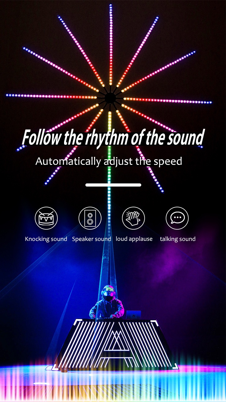 Fireworks LED Light Strip Christmas RGB Festoon Fairy Light Music ...