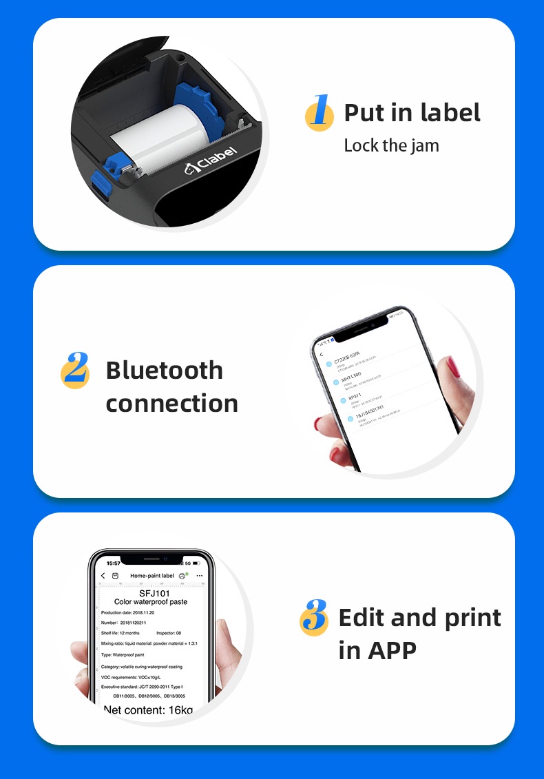 CLABEL 220B Black Label Printer Bluetooth Portable Price Tag Label