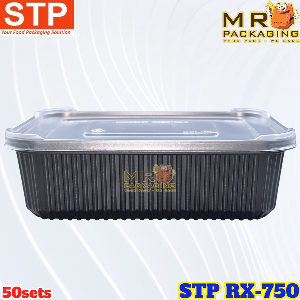 STP Rectangular Lunch Box & Lid [ 50sets± ] STP RX750 Disposable ...