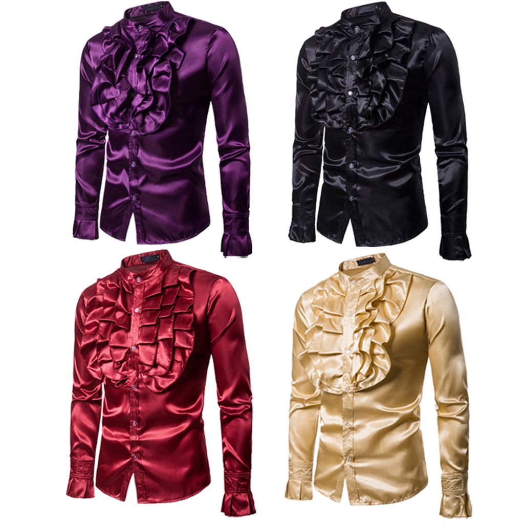 Vintage 70s Frill Ruffle Dress Shirt For Men Vicotorian Costume Top ...
