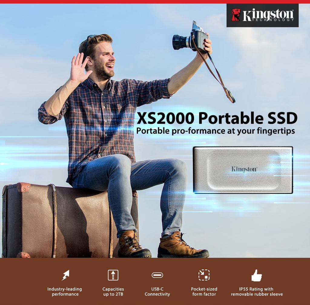 Kingston XS2000 External Solid State Drive SSD USB Type-C 3.2 Gen 2x2 ...