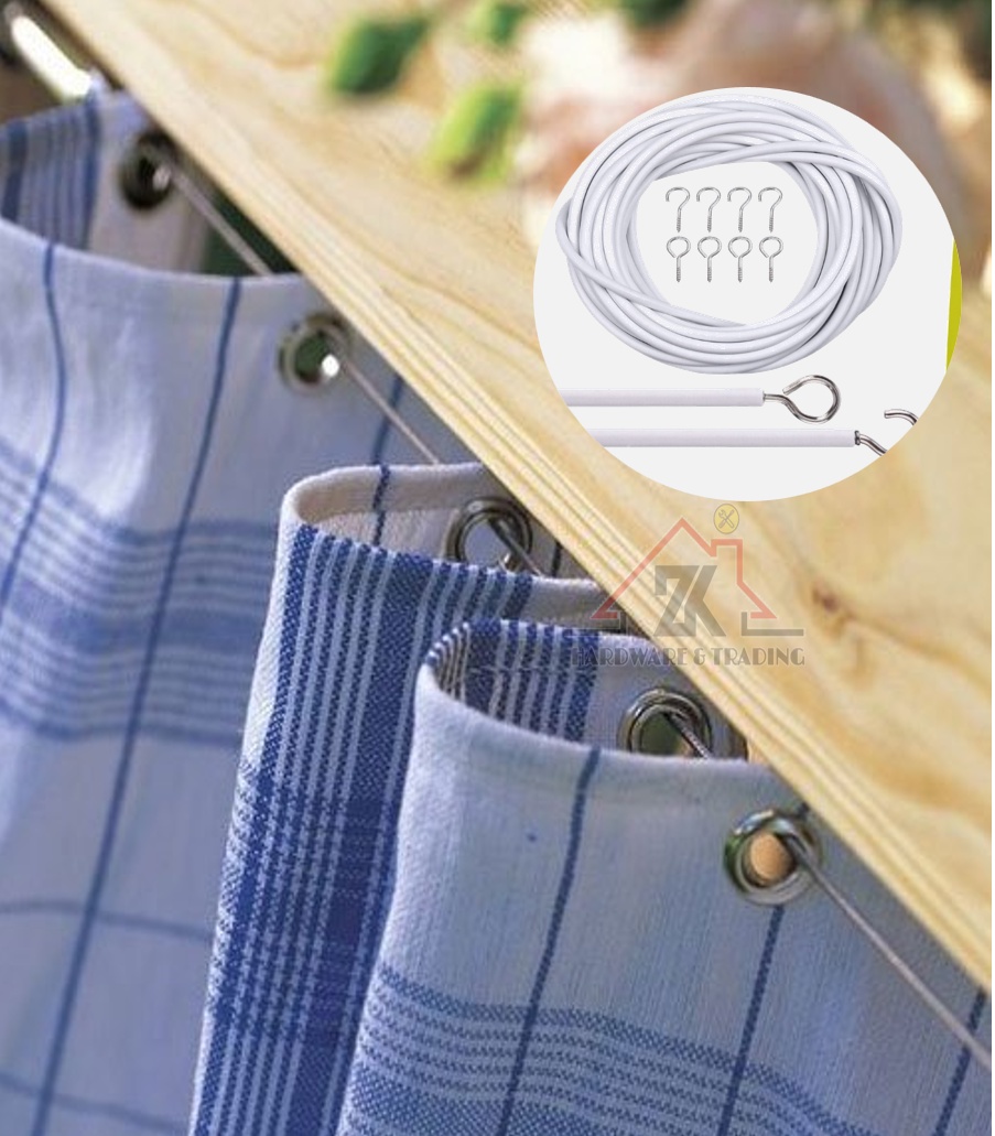 [RANDOM COLOUR] Curtain Rod Curtain Spring Wire Tali Dawai Langsir ...