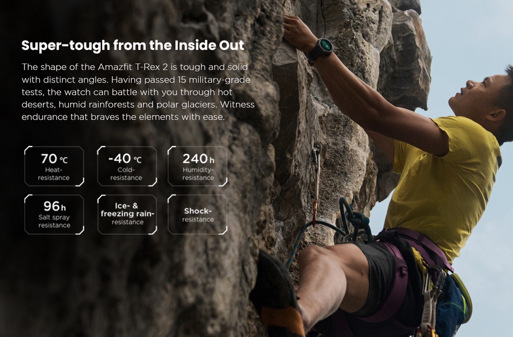 Amazfit T-Rex 2 Smartwatch 5 GPS Satellite Military-grade Fitness with ...