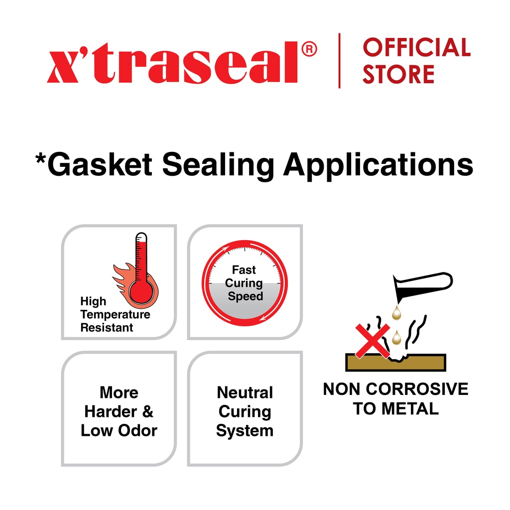 X'traseal Plus Series Silver+ RTV Gasket Maker 100g | Shopee Malaysia