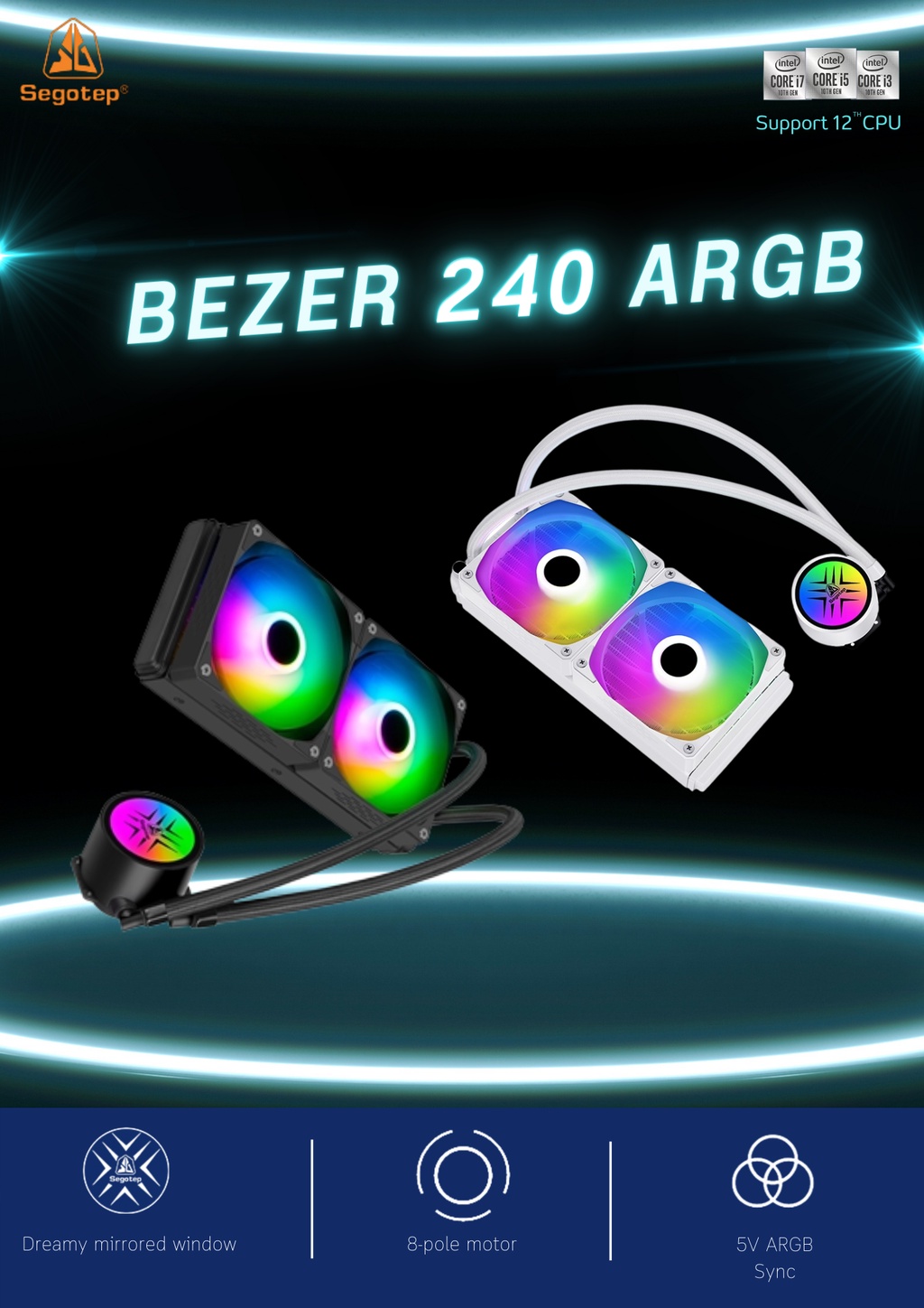 Segotep BEZER & BEICED 240 240mm & 360 360mm AIO Water Cooling Cooler ...
