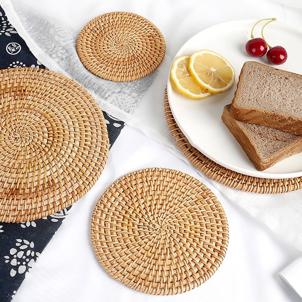 Handmade Rattan Coasters Placemat Cup Pad Tea Mats Coaster Cup ...