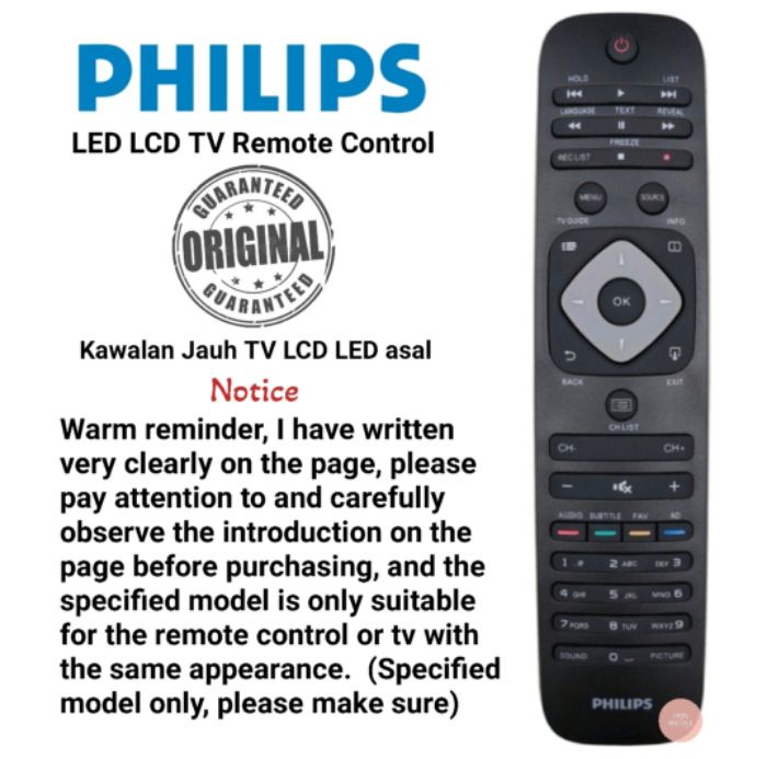 Original Philips LED LCD TV Remote Control | Shopee Malaysia