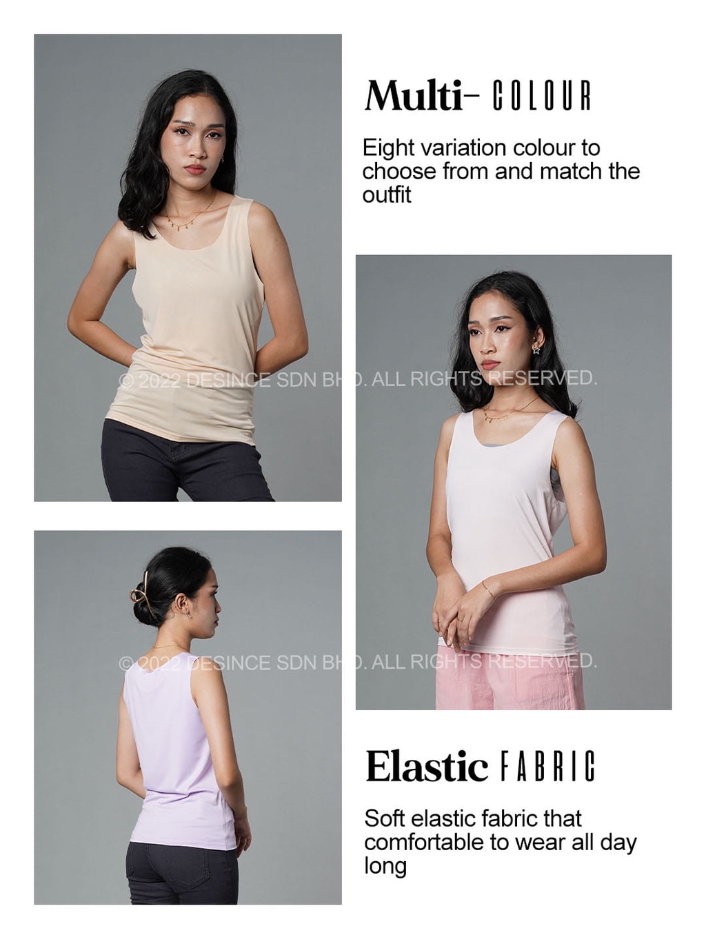 Desince Women Singlet Camisole Inner Tank Shirt Casual Plain Top Plus ...