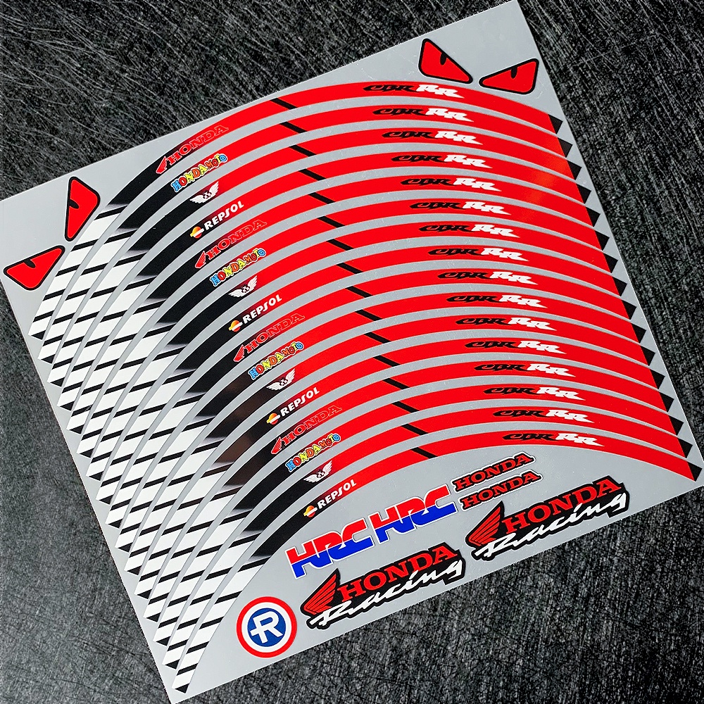 17 Inch Honda Hrc Motorcycle Wheel Rim Reflective Sticker Wheel Hub ...