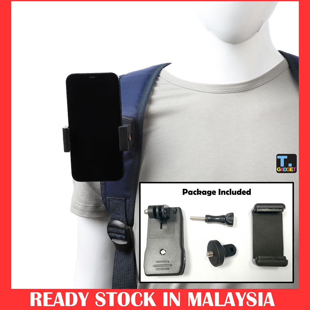 Universal MutiFunctional 360 Degree Backpack Shoulder Strap Mount Backpack Clip Phone Bracket