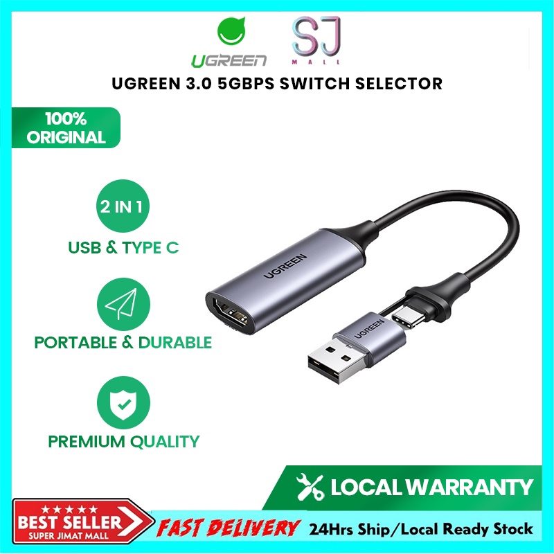 UGREEN Video Capture Card 4K HDMI to USB/USB-C HDMI Video Grabber Box ...