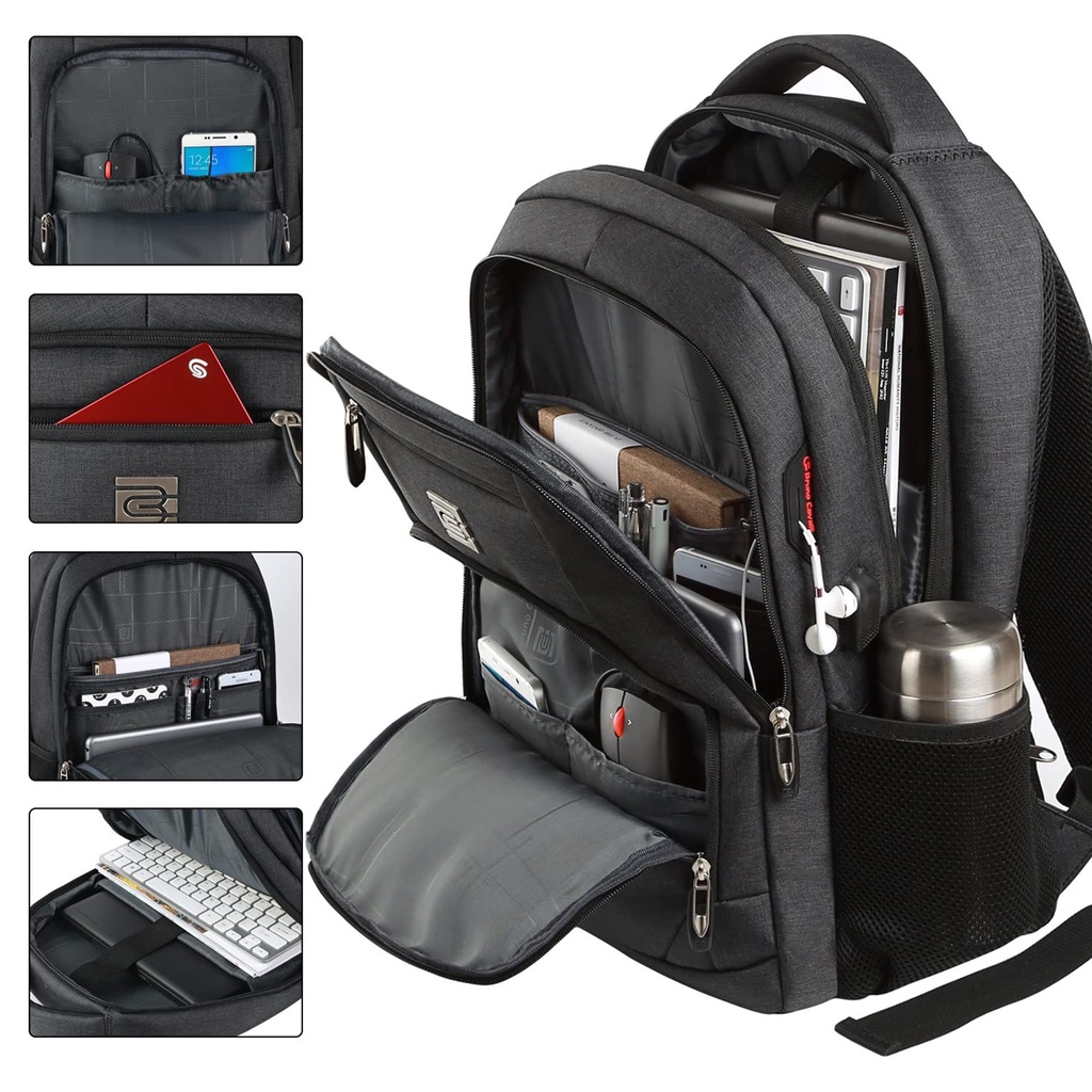 BRUNO CAVALLI Multifunctional Laptop Backpack with USB Charging Port ...