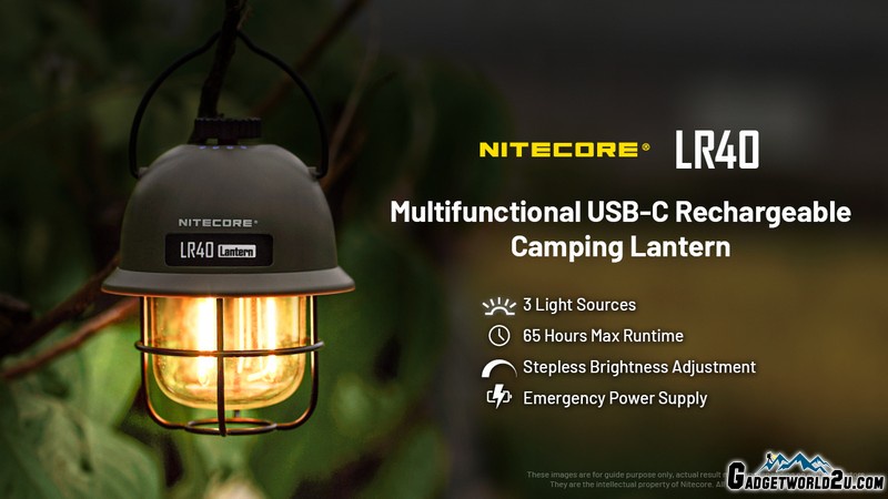 Nitecore LR40 Multifunctional Rechargeable Camping Lantern (Army Green ...