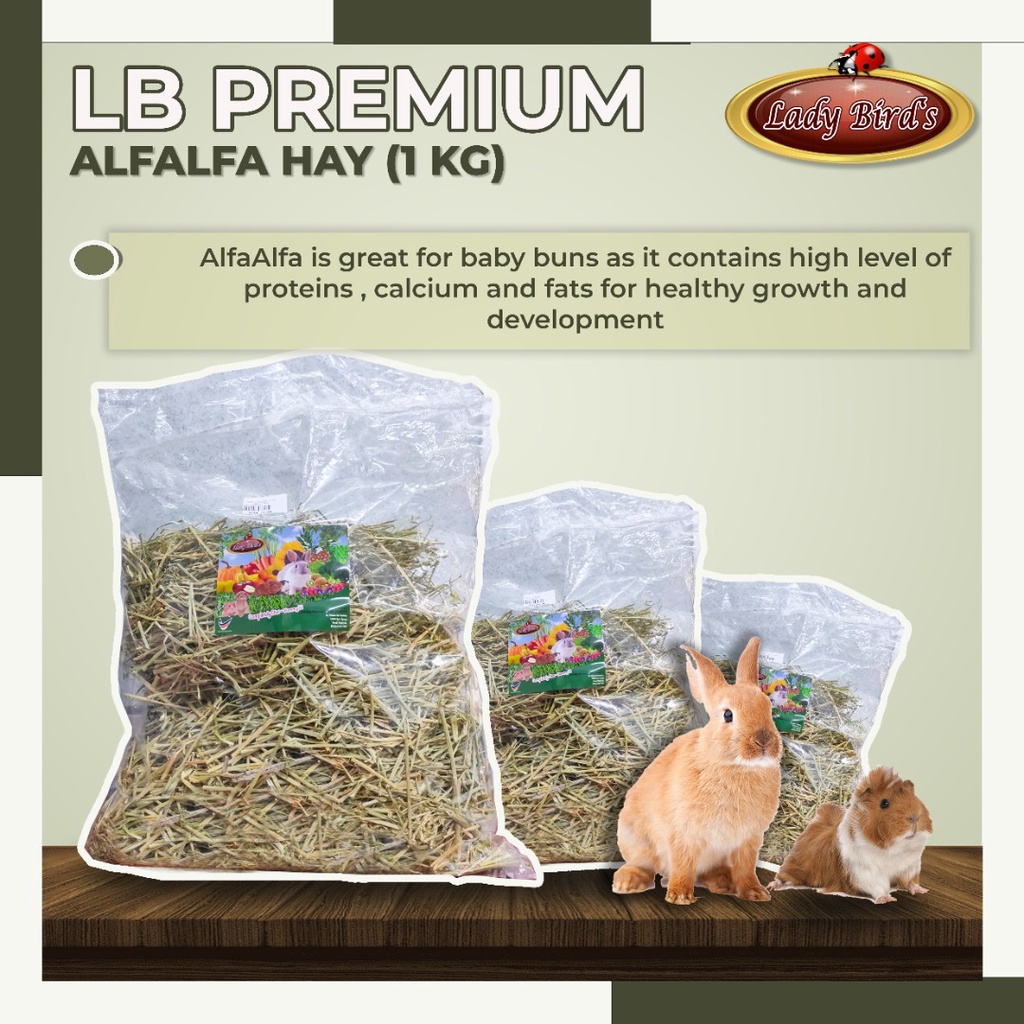 Image showcasing Premium Grade Alfalfa Timothy Hay 500g/1kg - for Rabbits, Guinea Pigs ...
