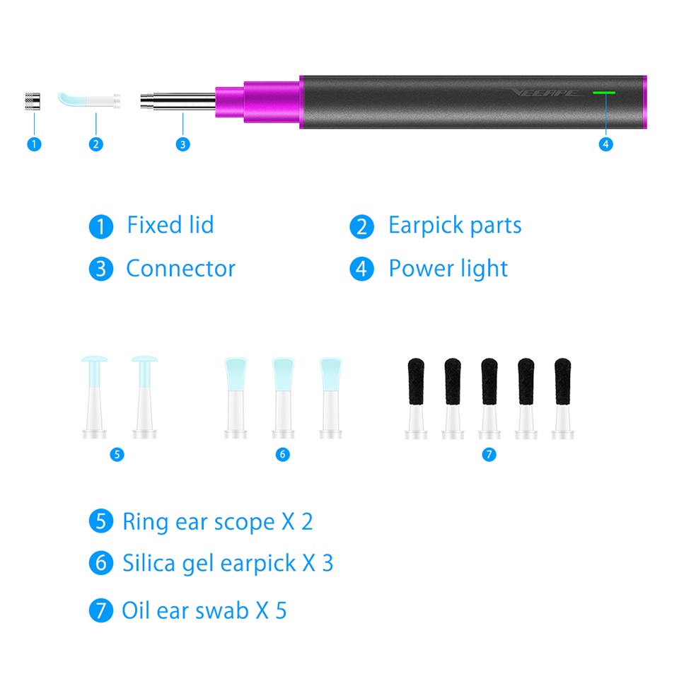 Original B2 Pro Smart Visual Ear Picker Otoscope HD Camera Endoscope
