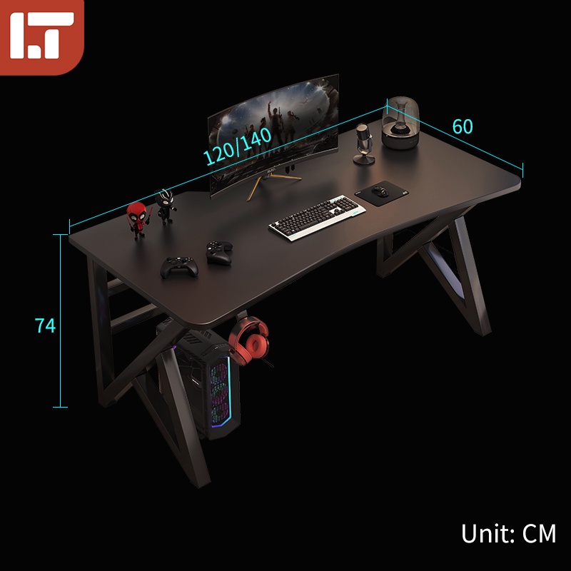 Gaming Table for E-Sport/Computer/PC/Study Meja gaming Carbon Matte ...