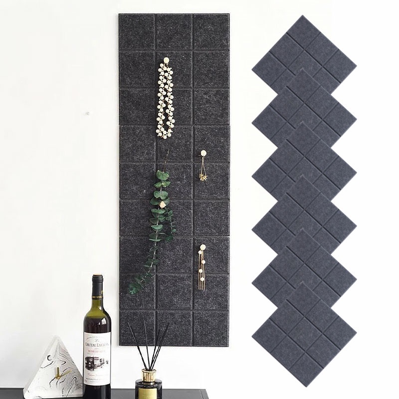 Square Felt Wall Tiles DIY Creative Memo Notice Board Letter Bulletin ...