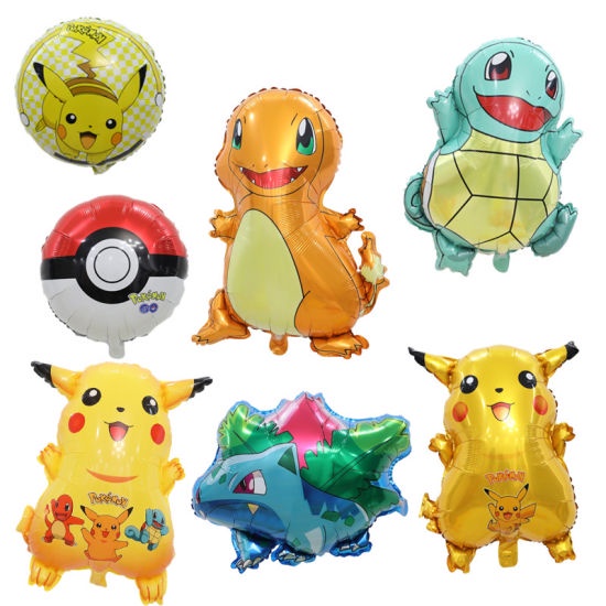 Pokemon Balloon Foil Theme Set Go Gameboy Pikachu Charmander Bulbasaur Anime Figures Toy Diy