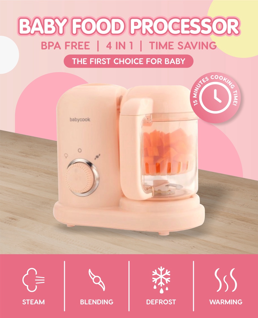 Babycook Baby Food Processor 4 in 1 Baby Food Blender Makanan Baby