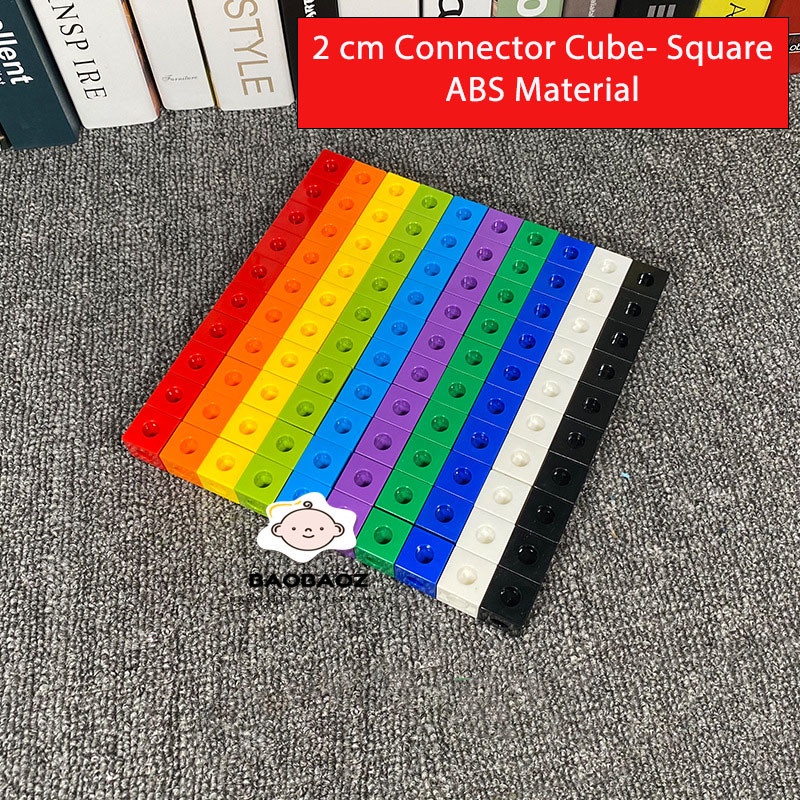100PCS Counting Math Cube Educational Toy Mathlink Linking Cube Graphic ...