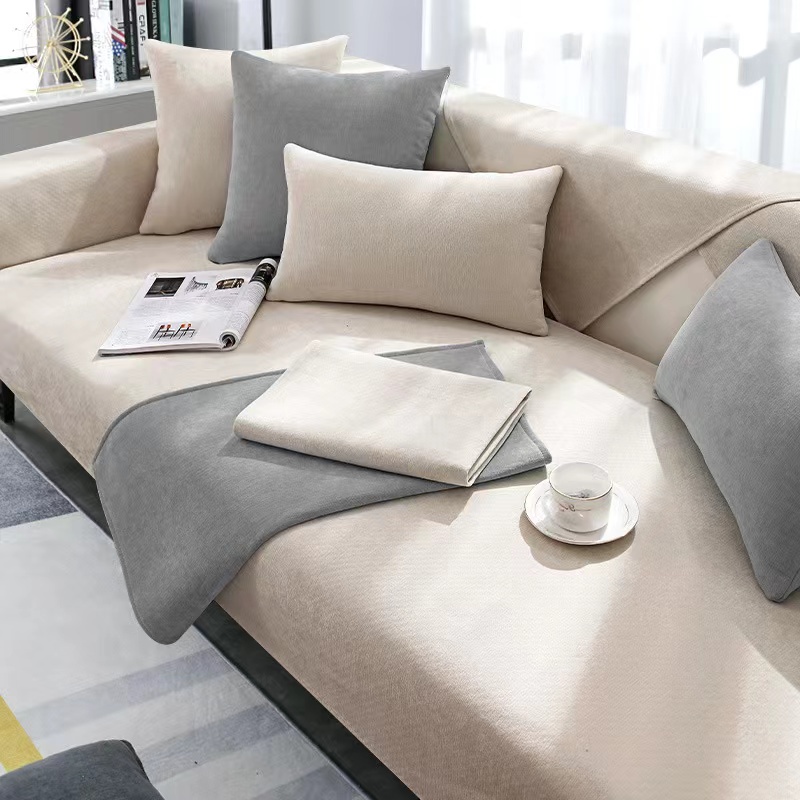 Chenille Sofa Cover Cotton Sectional Couch Cover Sofa Bed Mat Cushion 