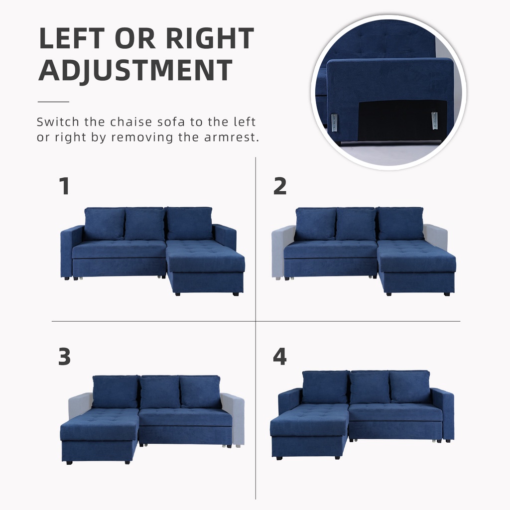 [FREE Shipping] KitchenZ L Shape Sofa 2/3Seater Multifunction Sofa