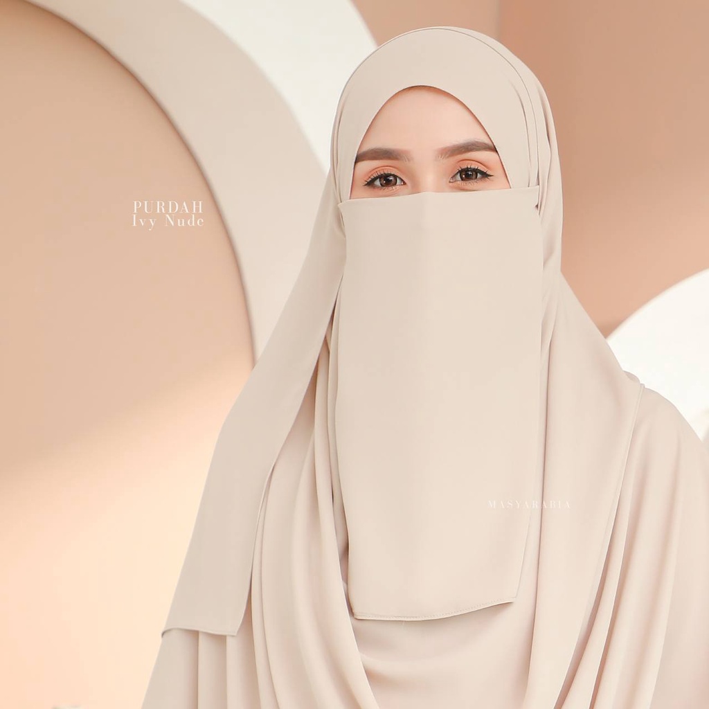 MASYARABIA ADD ON Purdah Helena Shawl In Ivy Nude | Shopee Malaysia