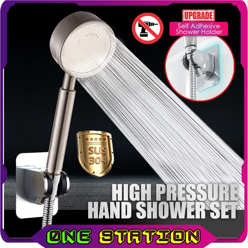 SUS304 Stainless Steel Shower Head Set Head Shower High Pressure Hand ...