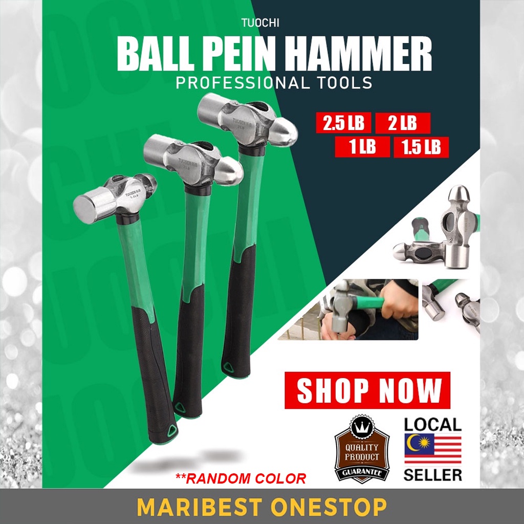 TUOCHI FIBERGLASS HANDLE BALL PEIN HAMMER TOOLS DIY CARPENTER HEAVY
