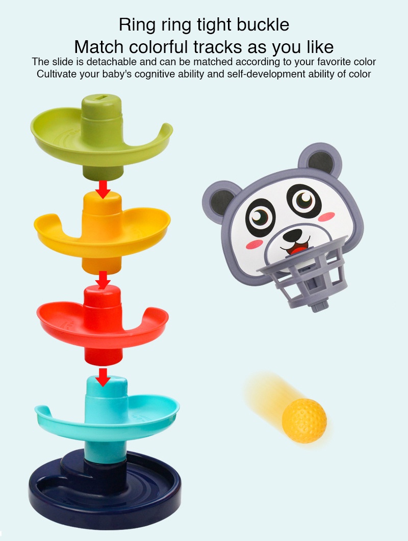EZYLITTLES DIY Fun Rolling Slide Ball Stack Tower Gliding Children ...