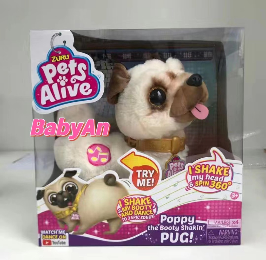 Zuru Pets Alive Poppy The Booty Shakin' Toy Pug - Stuffed Animals & Plush Toys | Zuru | C-A-L Ranch