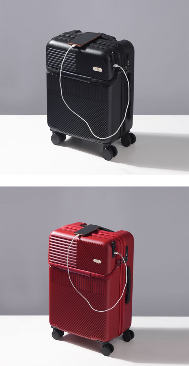 『Free Shipping』USB charging luggage front computer bag design trolley ...