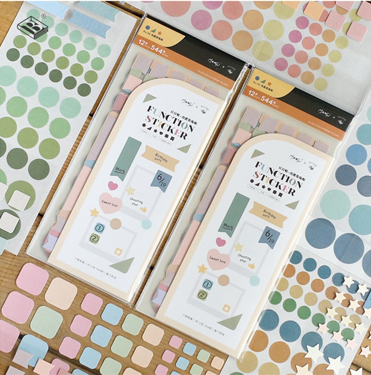BZS Colour Shapes Pattern Function Deco Stickers DIY Labels Journal ...