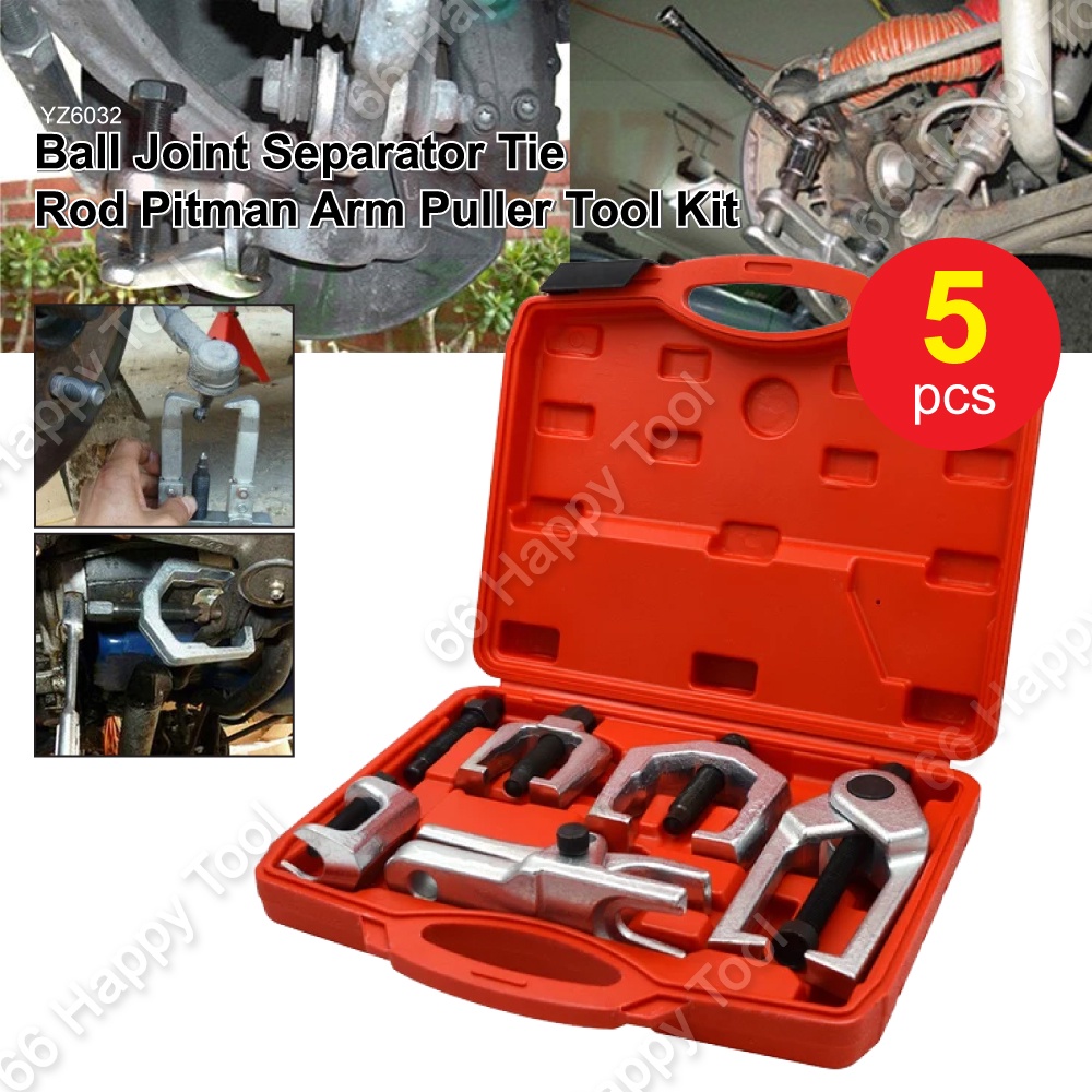Limontek 5pcs Ball Joint Separator Pitman Arm Puller, Tie Rod End Tool For Ball Joint Press Kit, Front End Service Kit, Splitter Removal