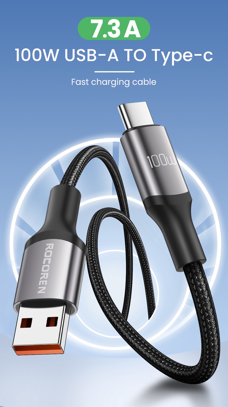 Rocoren USB Type C Cable Fast Charging Charge Supercharge USBC Data ...