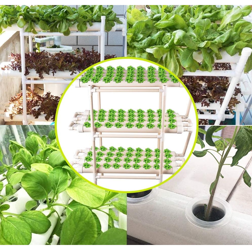 View of 🔥🔥 108 Holes Hydroponic Farming Hydroponics System DIY Set Home ...