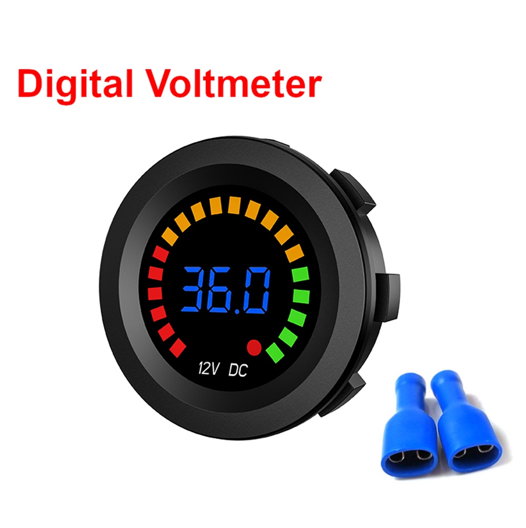 DC 12V Car Digital Voltmeter Panel Volt Meter Monitor Gauge LED ...
