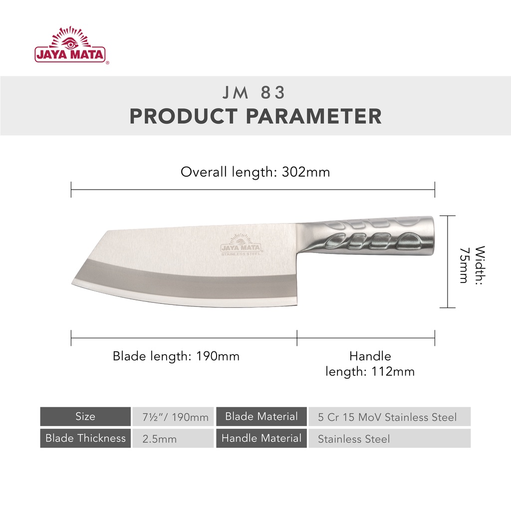 JAYA MATA Stainless Steel Kitchen Knife (7-1/2