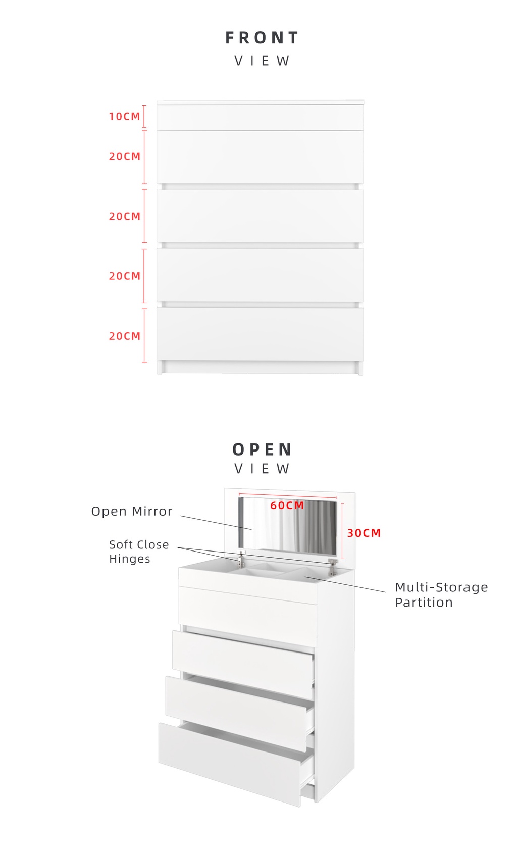 KitchenZ 4/5 Layer Chest Drawer With Lock/Without Lock Shopee Malaysia