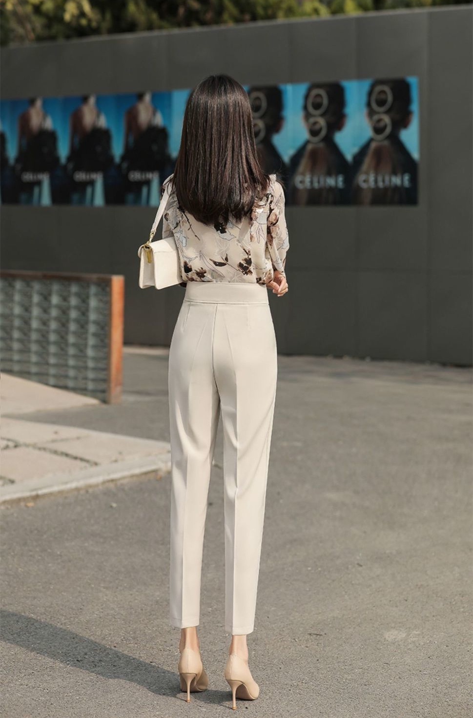 Fashion Women's Summer Cropped Suit Pants Aesthetic Hot Khaki Harem ...