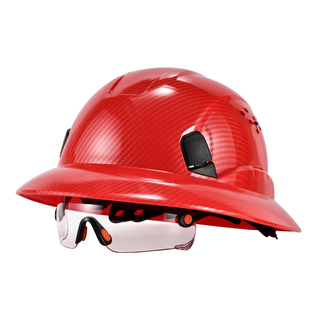 LOEBUCK New carbon fiber full-brim safety helmet with CE goggles anti ...