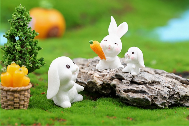Micro Landscape Ornament Cute Animal Rabbit Large and Medium Car ...