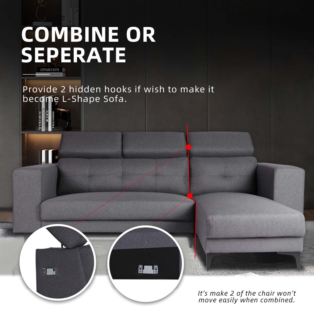 [FREE Shipping] KitchenZ L Shape Sofa 2/3Seater Multifunction Sofa