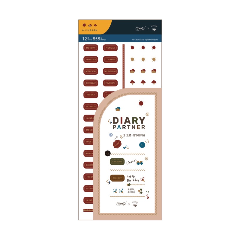 *JUN DEALS* BZS Vintage Diary Partner Week Time Weather Mood Deco ...